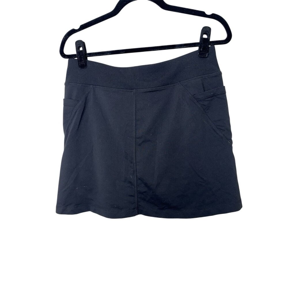 Athleta Skort Skirt Womens Medium Black Front Pockets Athleisure Tennis Golf O